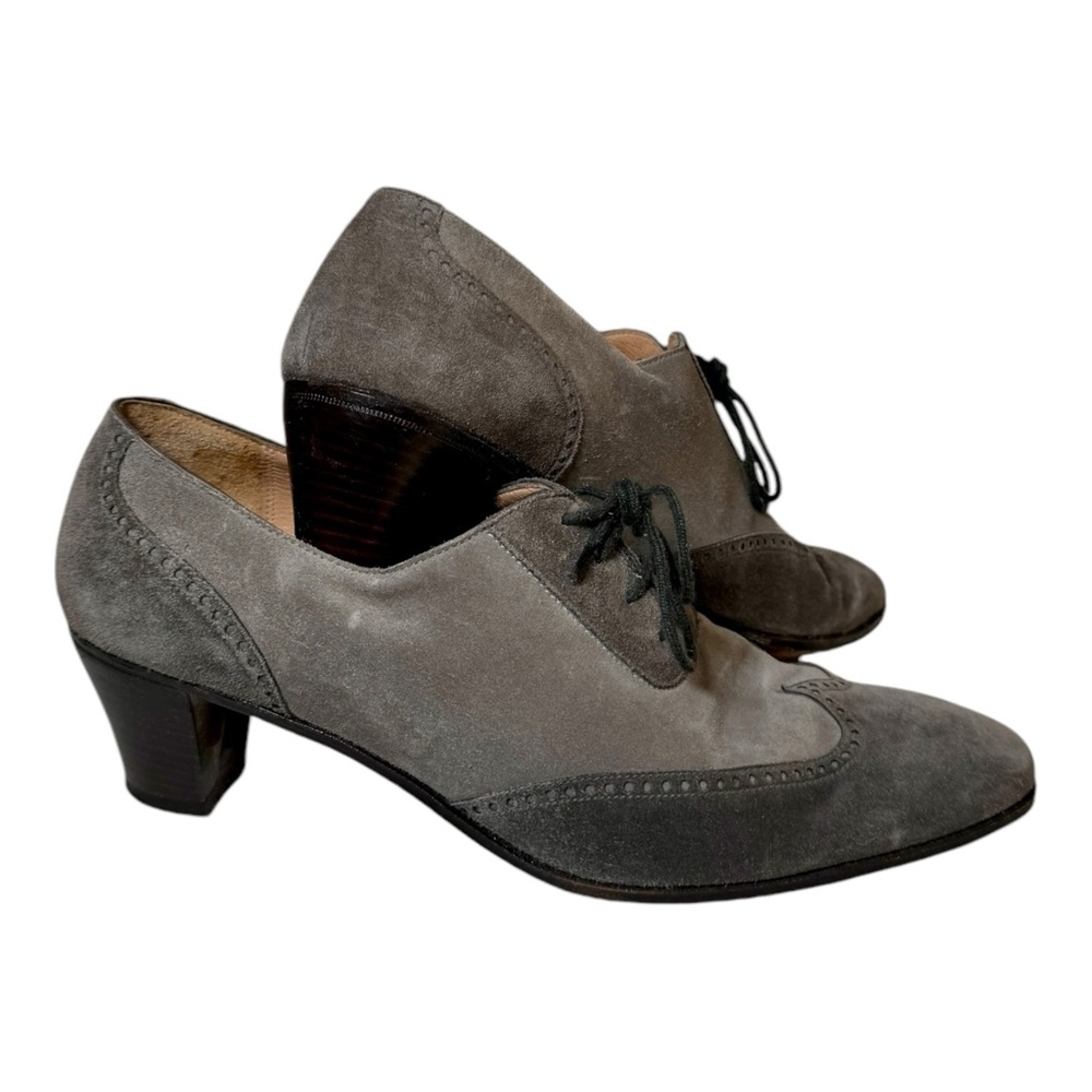 Vintage Gravati Per Neiman Marcus Handmade Gray Suede Oxford Heels Women’s 9.5